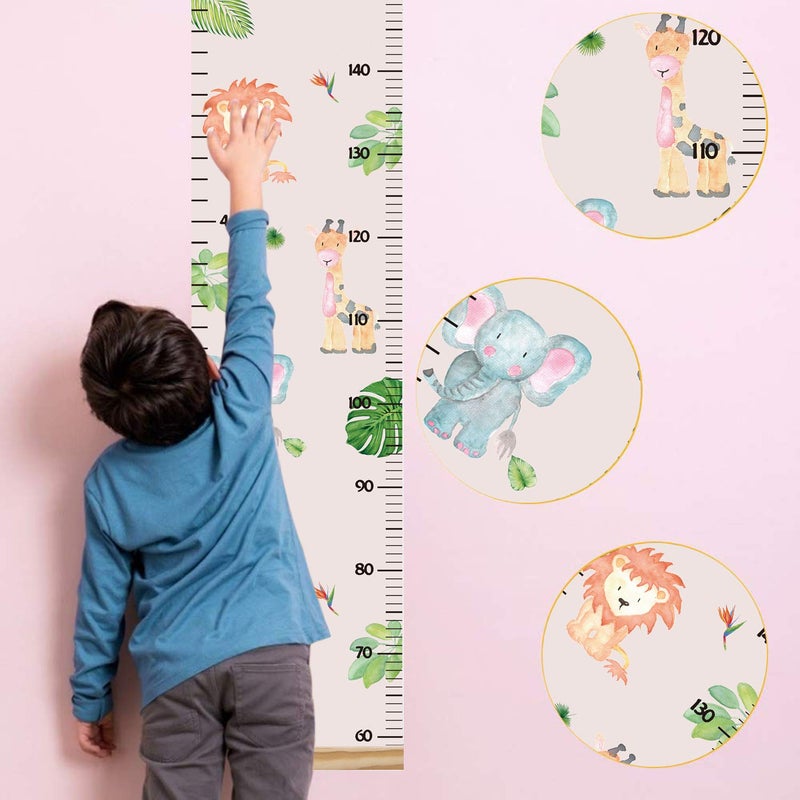 Lvpai Animals Growth Chart for Kids, Baby Height Chart, Canvas Height Measuring Rulers for Boys Girls (Animals 2) - Image 2